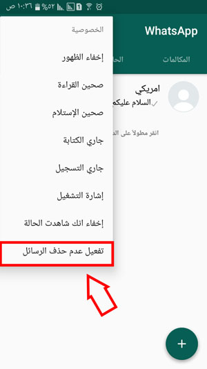 ميزة عدم السماح للاصدقاء بمسح الرسائل